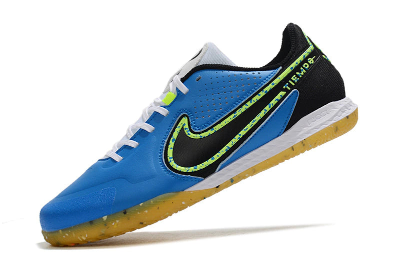 Chuteira Nike React Tiempo Legend 9 Pro Futsal IC - Azul/Preto/Branco