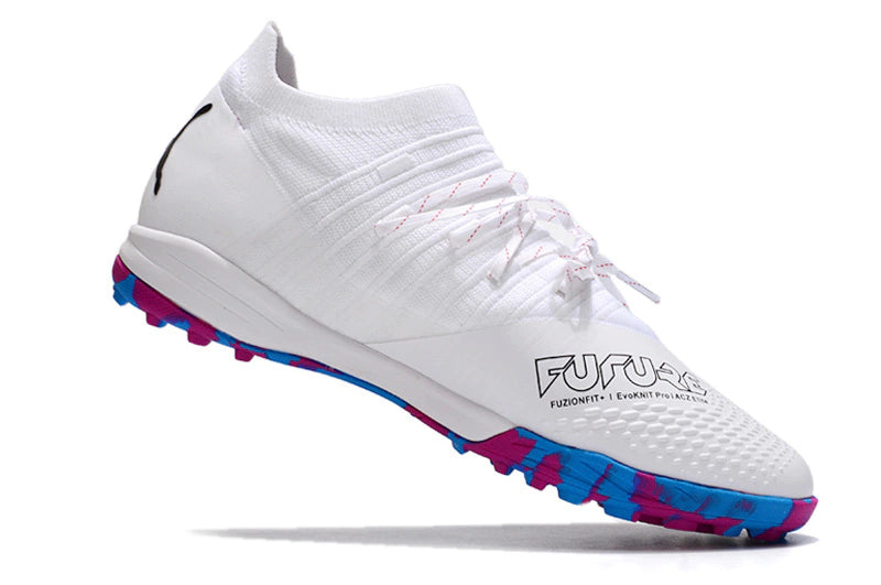 Chuteira Puma Future Z 1.4 Pro Cage Society - Branco/Colors