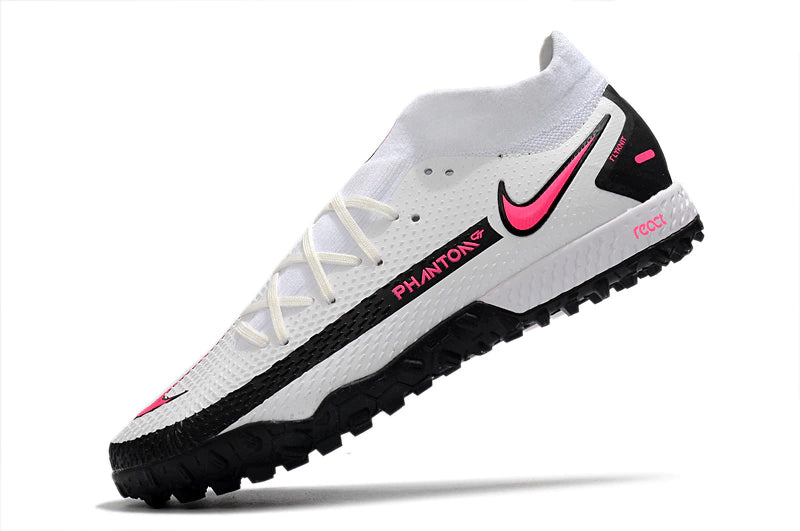 Chuteira Nike React Phantom GT Elite Society TF - Branco/Preto