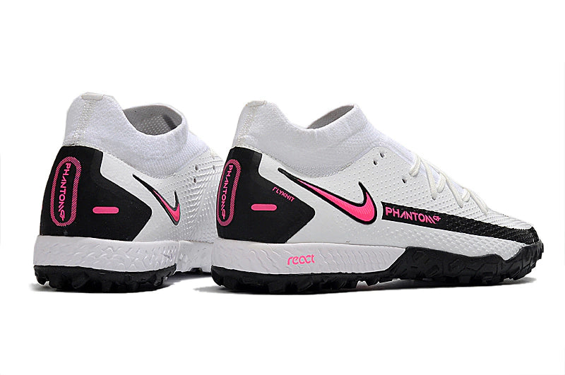 Chuteira Nike React Phantom GT Elite Society TF - Branco/Preto