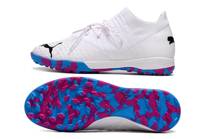 Chuteira Puma Future Z 1.4 Pro Cage Society - Branco/Colors