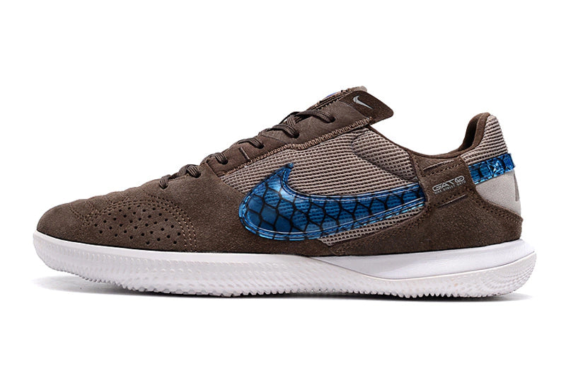 Chuteira Nike Street Gato Futsal IC - Marrom/Azul