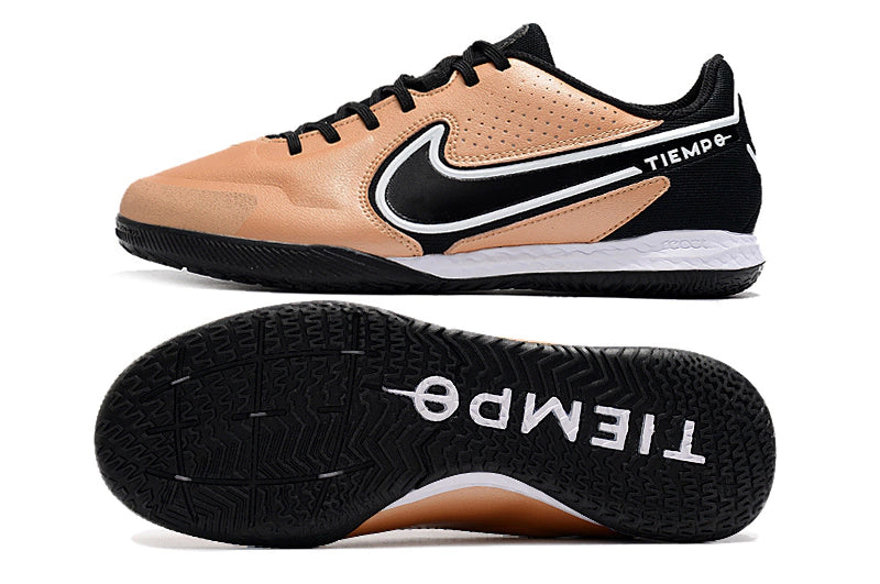 Chuteira Nike React Tiempo Legend 9 Pro Futsal IC - Marrom/Preto