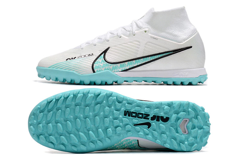 Chuteira Nike Mercurial Superfly 9 Elite Society - Branco/Azul