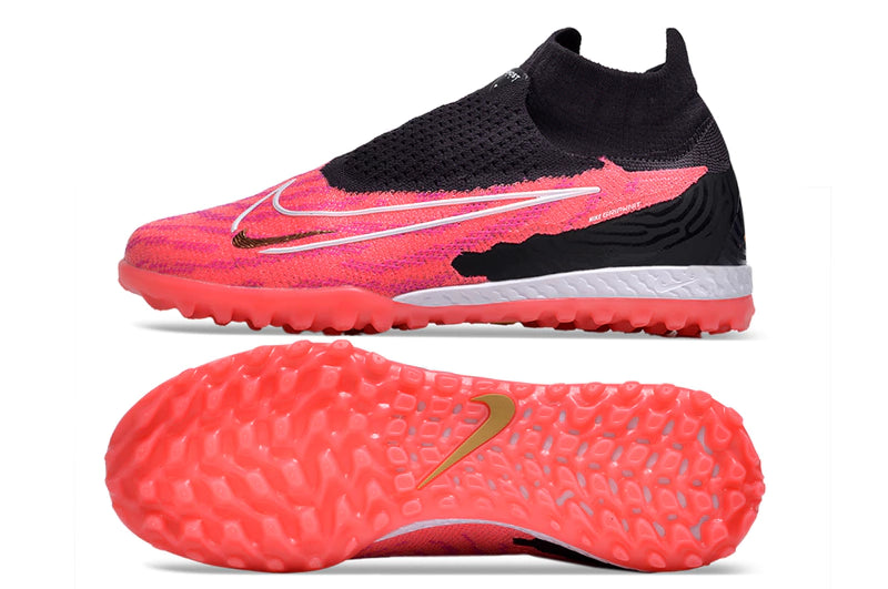 Chuteira Nike Phantom GX DF Society TF - Rosa/Branco