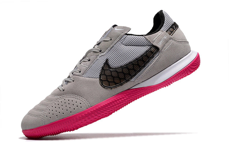 Chuteira Nike Street Gato Futsal IC - Cinza/Rosa