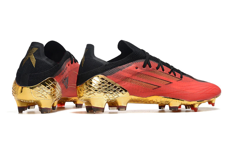 Chuteira Adidas Speedfow.1 FG - Vermelho/Dourado/Preto