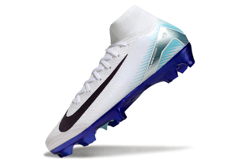 Chuteira Nike Mercurial Superfly 10 Elite Campo - Branco/Azul