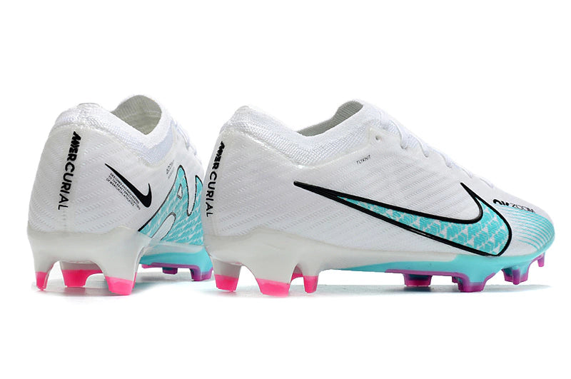 Chuteira Nike Air Zoom Mercurial Vapor 15 Elite FG - Branco/Azul