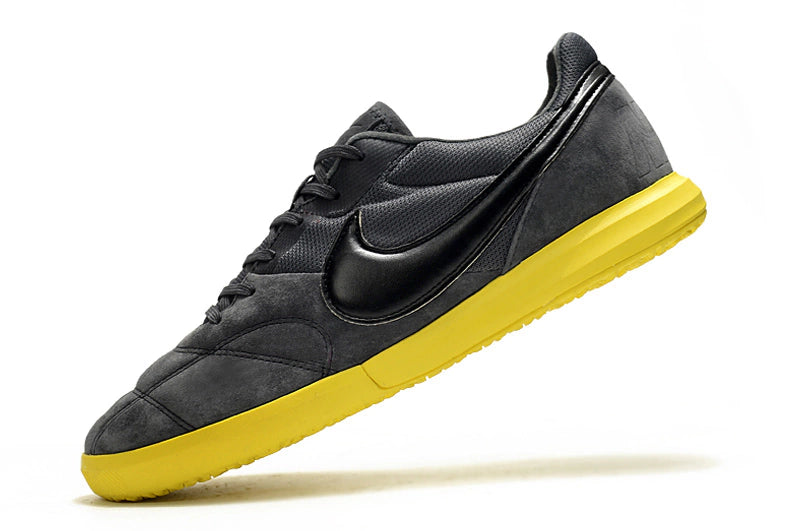 Chuteira Nike Premier 2 Futsal IC - Cinza/Amarelo