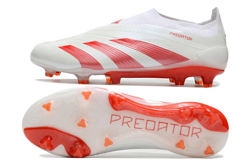 Chuteira Adidas Predstrike Elite Laceless Campo - Branco/Vermelho
