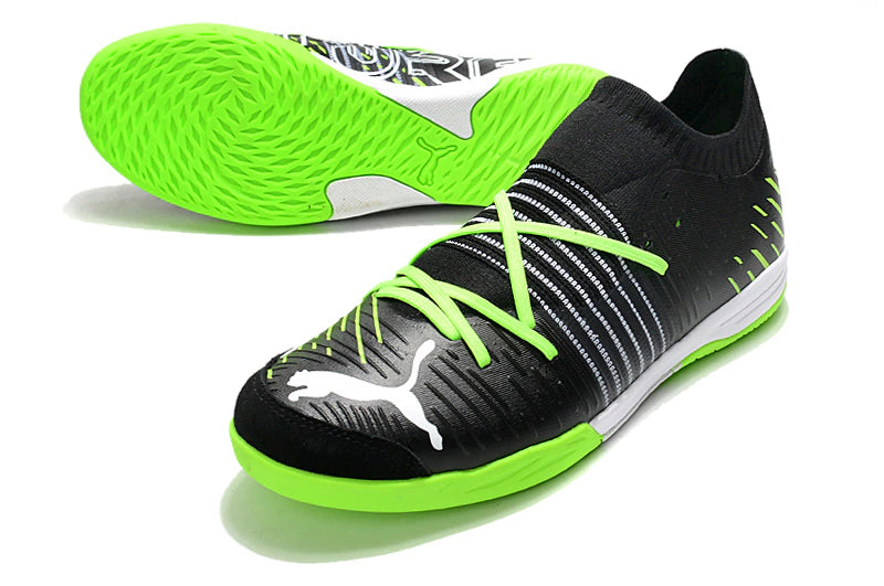 Chuteira Puma Future Z 1.1 Pro Cage Futsal - Preto/Verde