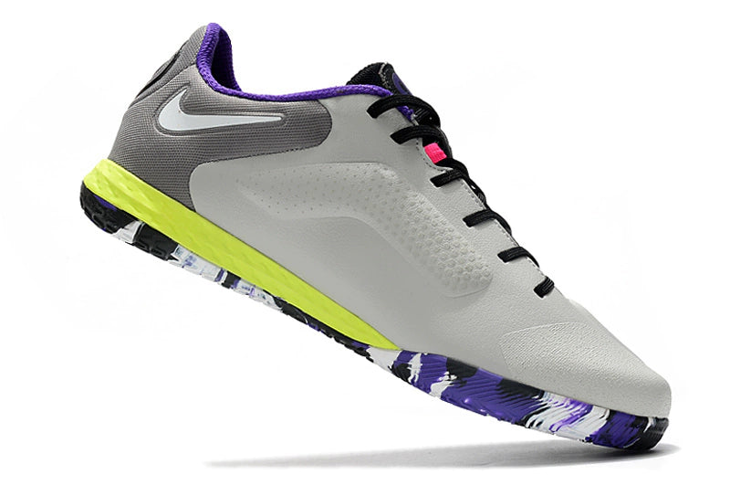 Chuteira Nike React Tiempo Legend 9 Pro Futsal IC - Cinza/Roxo