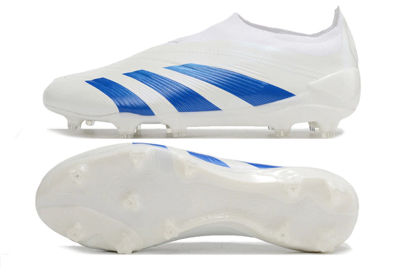 Chuteira Adidas Predstrike Elite Laceless Campo - Branco/Azul