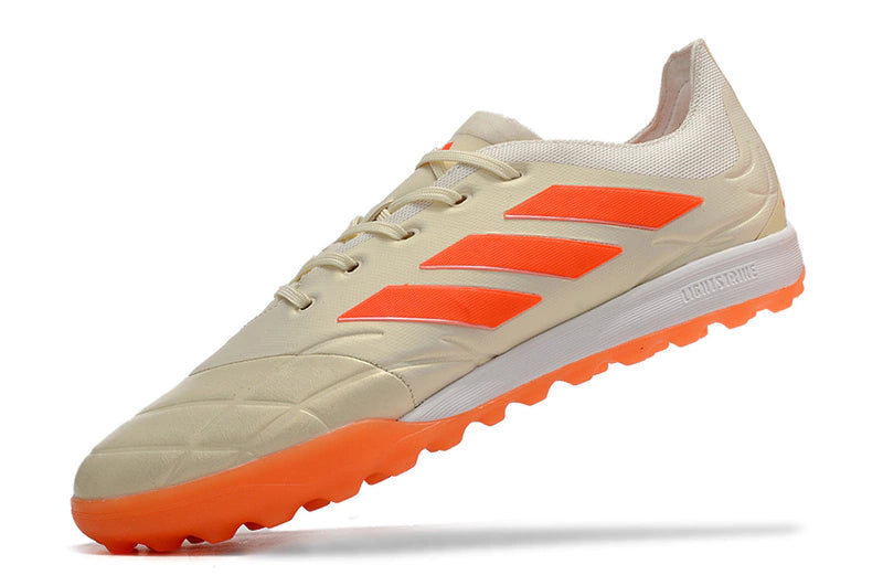 Chuteira Adidas Copa Pure.1 Society - Bege/Laranja