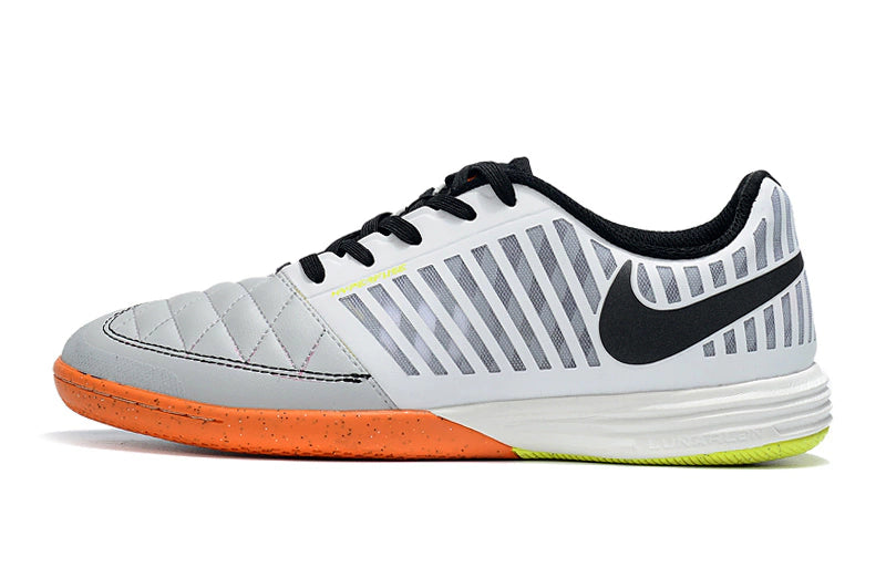 Chuteira Nike Lunar Gato Futsal - Branco/Roxo/Amarelo