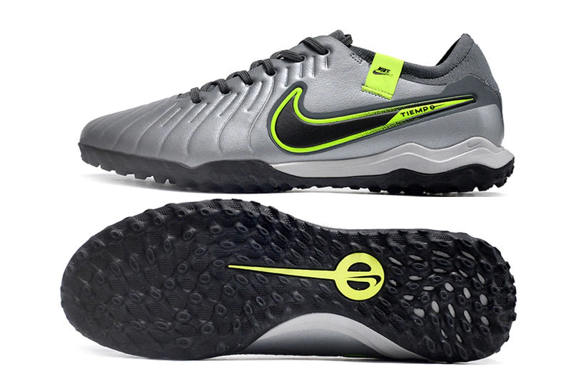 Chuteira Nike Tiempo 10 Pro Society - Cinza/Verde
