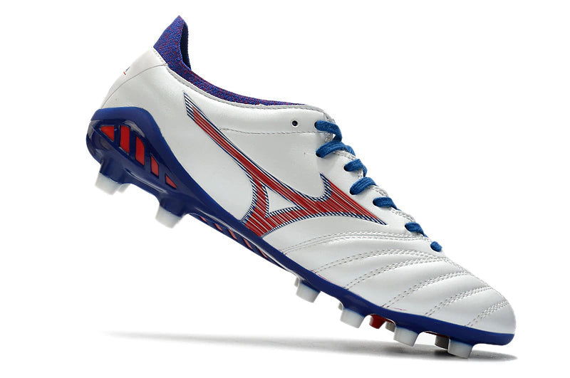 Chuteira Mizuno Morelia Neo 3 Campo FG - Branco/Vermelho/Azul