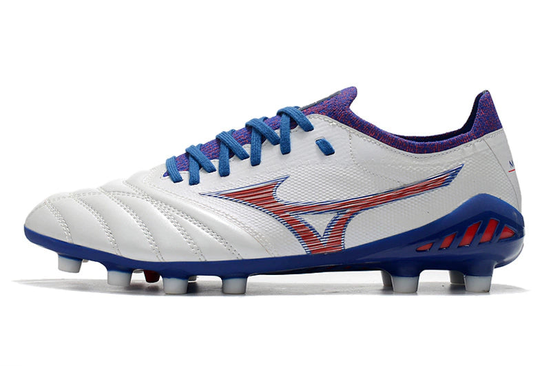 Chuteira Mizuno Morelia Neo 3 Campo FG - Branco/Vermelho/Azul
