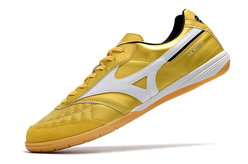 Chuteira Mizuno Morelia Sala Futsal - Dourado/Branco