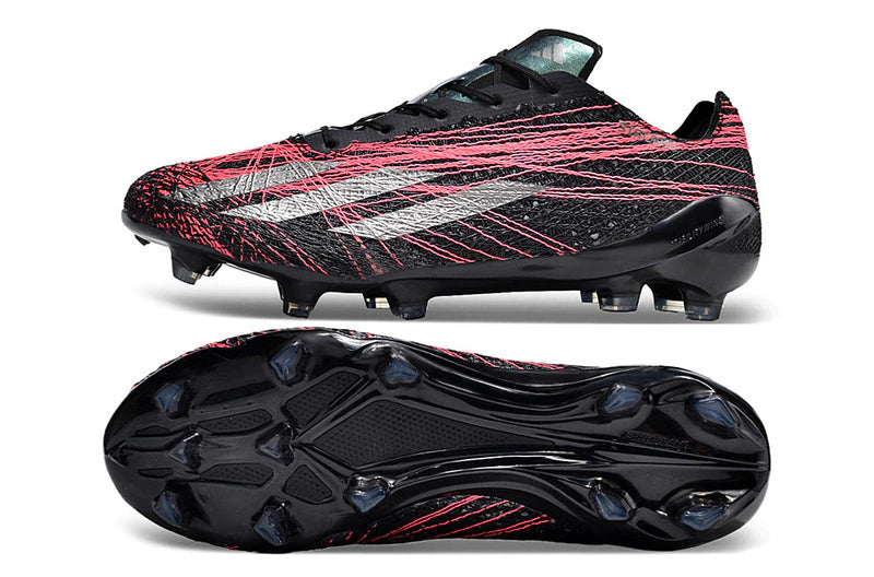 Chuteira Adidas X CrazyFast+ Strung FG - Preto/Vermelho