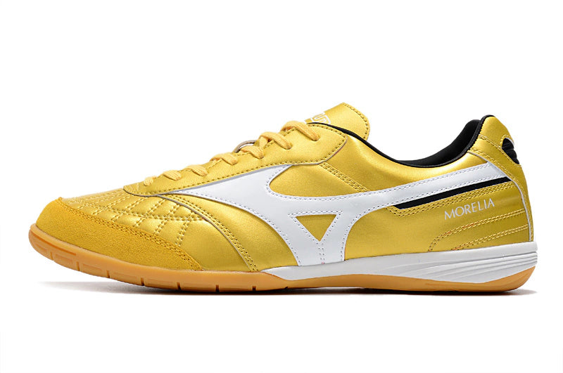 Chuteira Mizuno Morelia Sala Futsal - Dourado/Branco