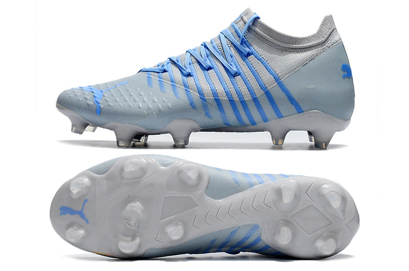 Chuteira Puma Future Z 1.3 Campo FG/AG - Cinza/Azul/Laranja