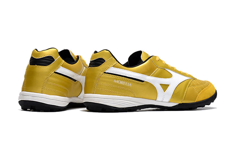 Chuteira Miuzno Morelia Neo Sala Society - Dourado/Branco