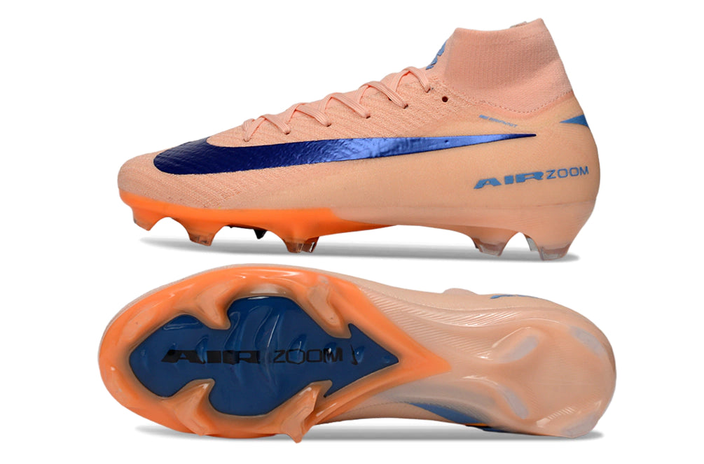 Chuteira Nike Air Zoom Mercurial Superfly 10 Elite Campo - Laranja/Azul