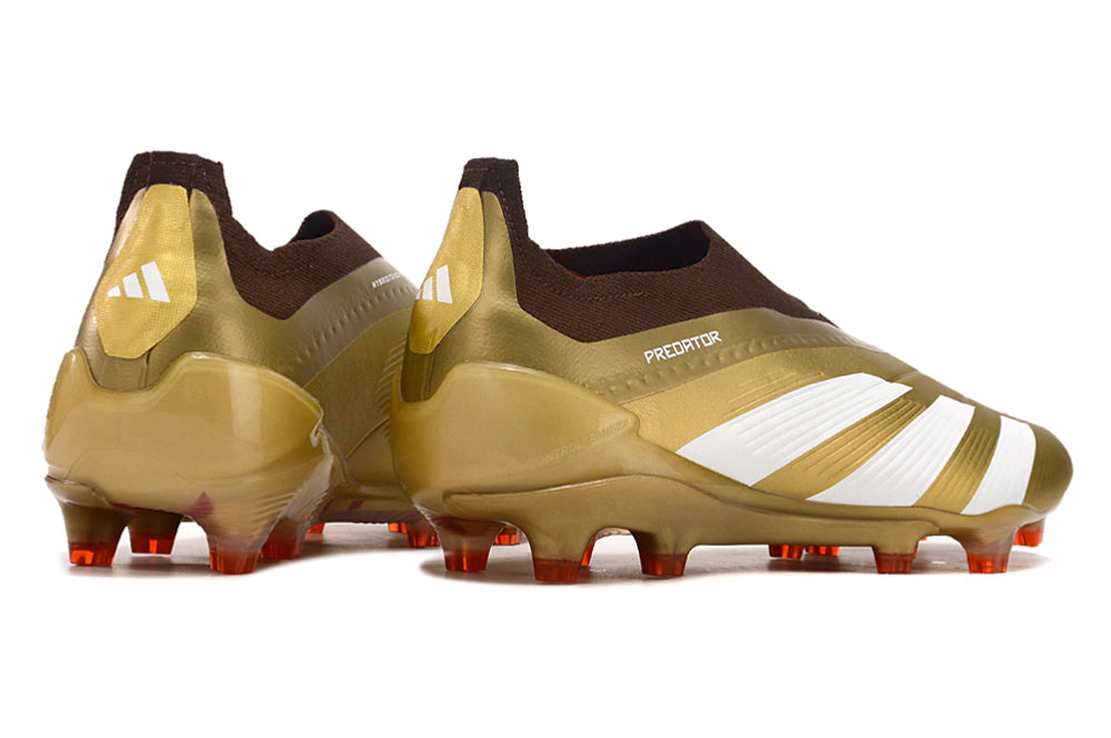 Chuteira Adidas Predstrike Elite Laceless Campo - Dourado/Branco