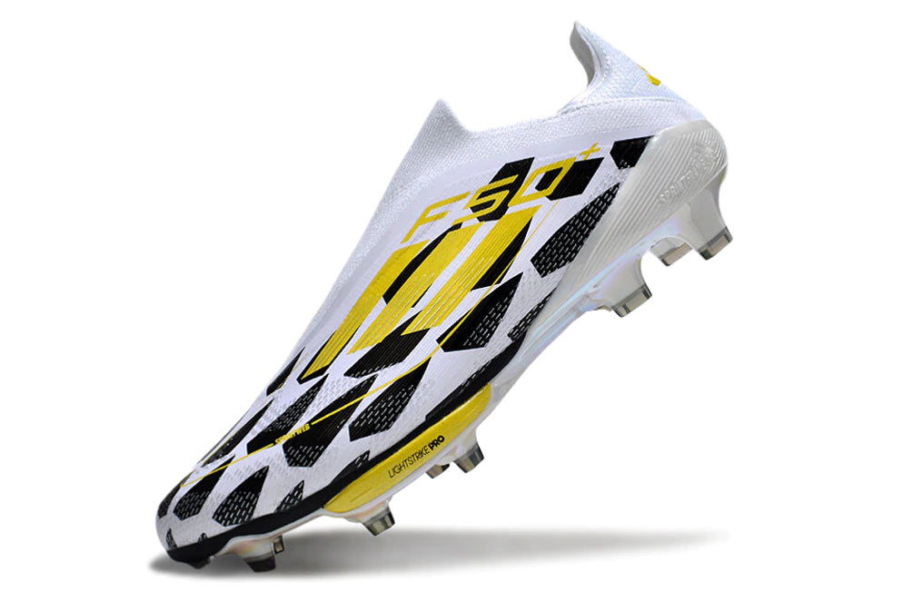 Chuteira Adidas F50+ Elite Campo - Branco/Preto/Dourado