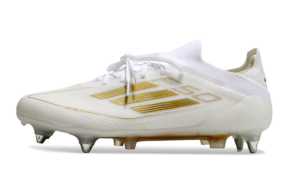 Chuteira Adidas F50 X Campo SG - Branco/Dourado