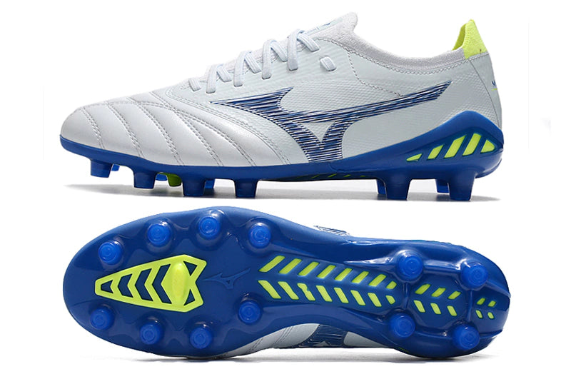 Chuteira Mizuno Morelia Neo 3 Campo FG - Branco/Azul