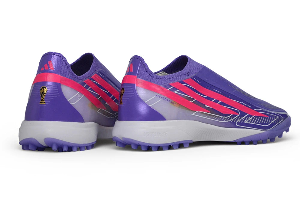 Chuteira Adidas F50 Hyperfast Laceless TF - Roxo