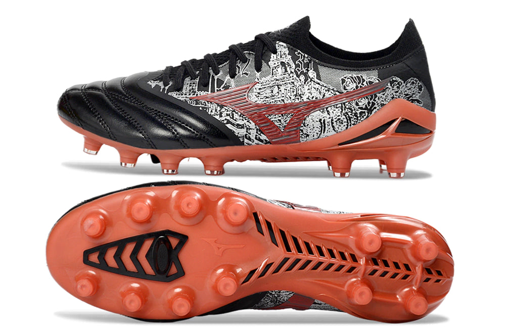 Chuteira Mizuno Morelia Neo 4 Campo - Preto/Vermelho
