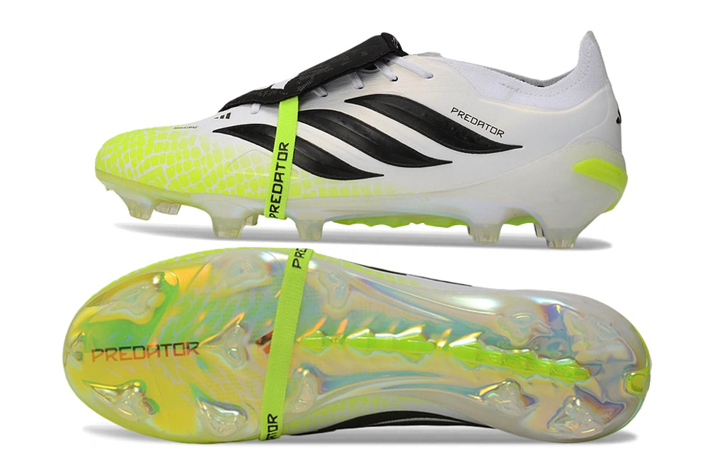 Chuteira Adidas Predator Tongue 26 Elite FG - Branco/Verde