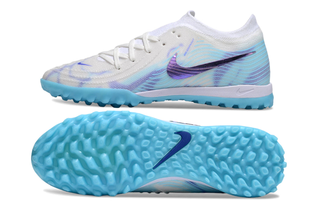 Chuteira Nike Phantom GX 2 Elite Society TF - Branco/Azul