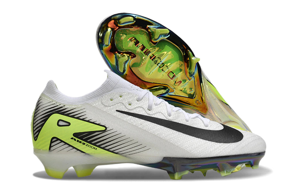 Chuteira Nike Air Zoom Mercurial Vapor 16 Elite FG - Branco/Verde/Preto