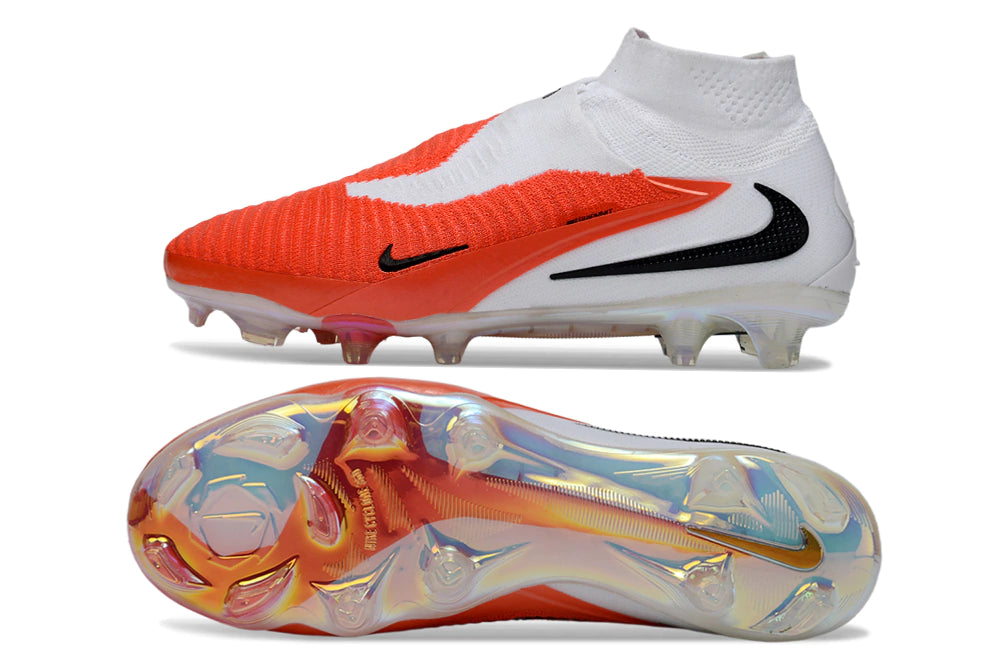 Chuteira Nike Phantom 6 Elite Botinha Campo - Laranja/Branco