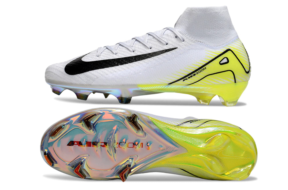 Chuteira Nike Air Zoom Mercurial Superfly 10 Elite Campo - Cinza/Verde