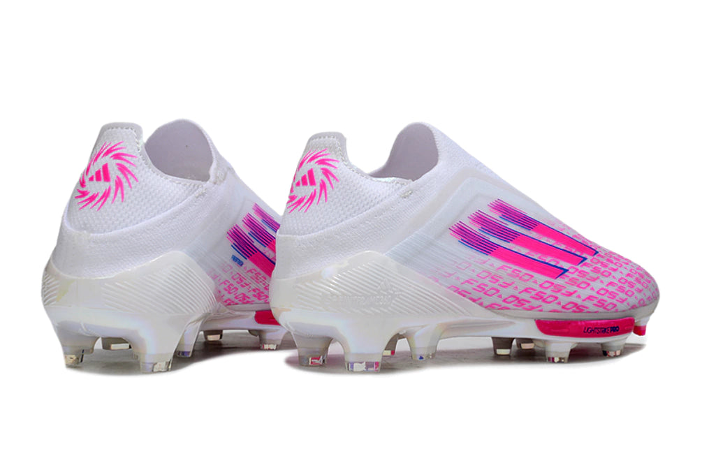 Chuteira Adidas F50+ Elite Campo - Branco/Rosa