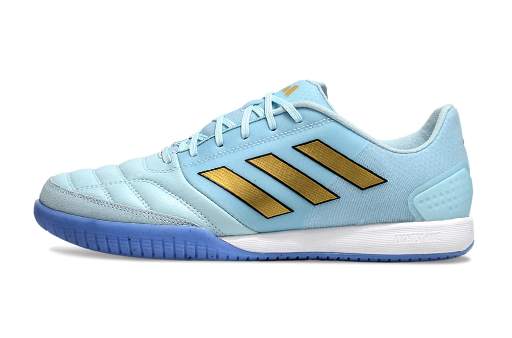 Chuteira Adidas Top Sala Futsal - Branco/Azul/Dourado