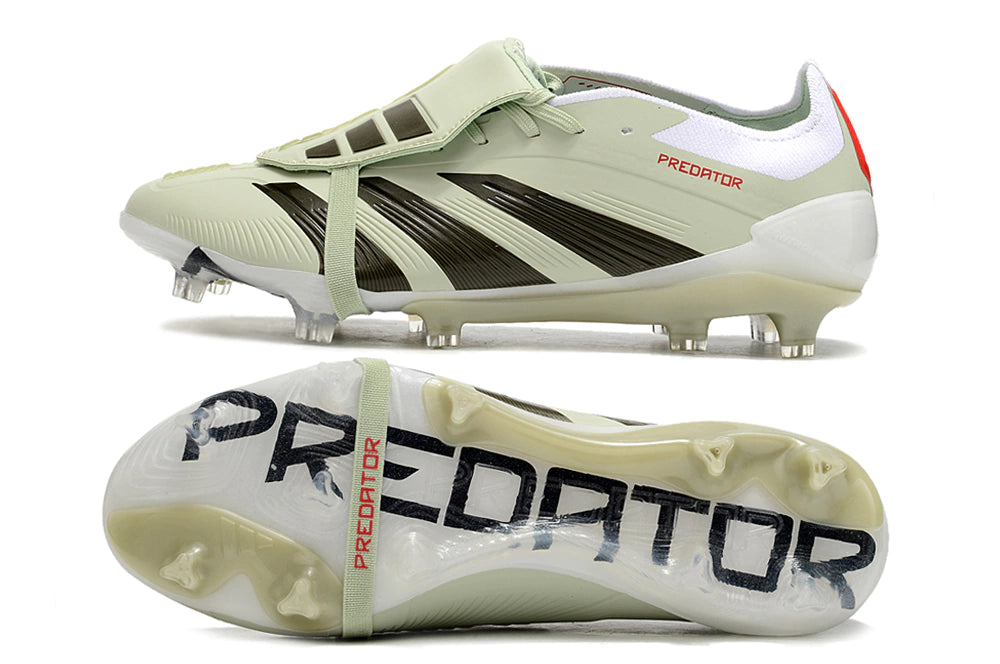 Chuteira Adidas Predator Elite Campo FG - Bege/Preto/Branco