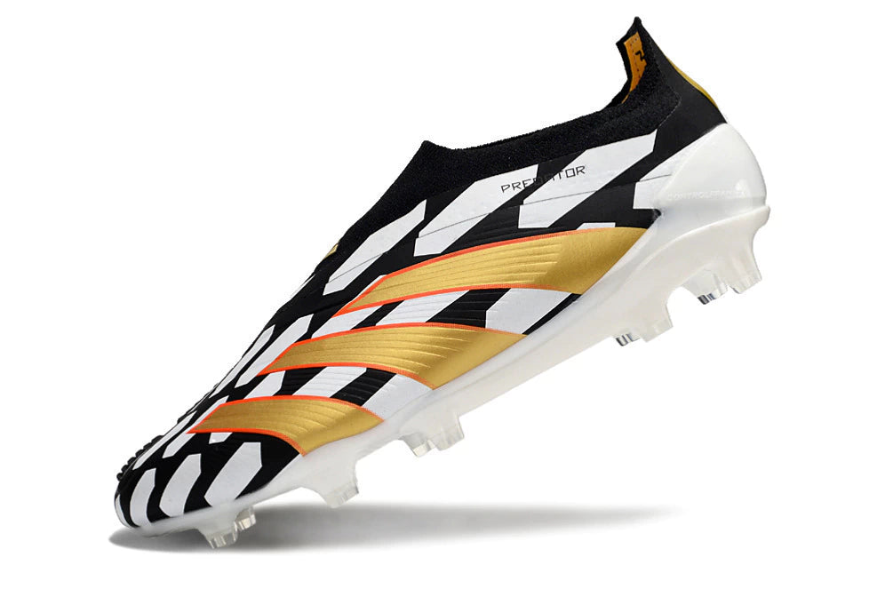 Chuteira Adidas Predstrike Elite Laceless Campo - Branco/Amarelo/Preto