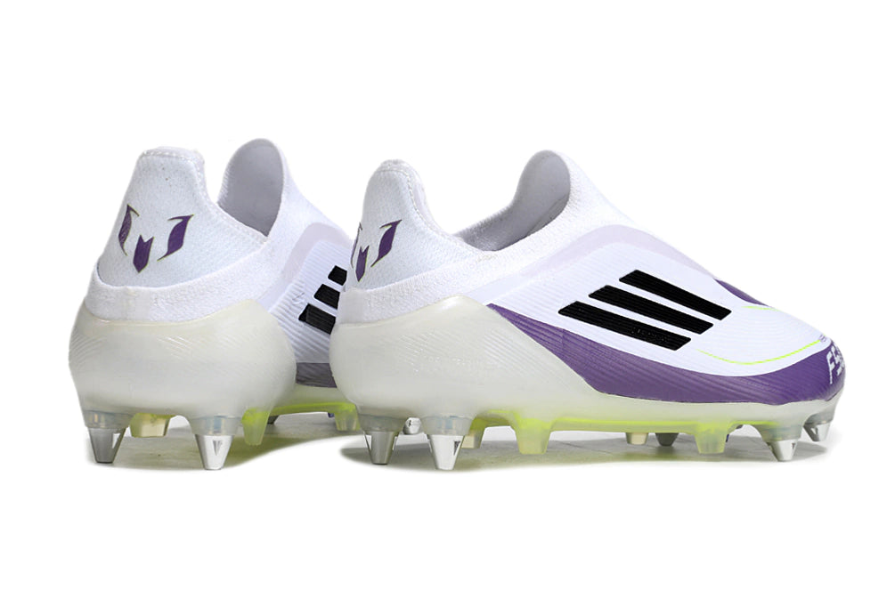 Chuteira Adidas F50 X Laceless Campo SG - Branco/Roxo/Preto