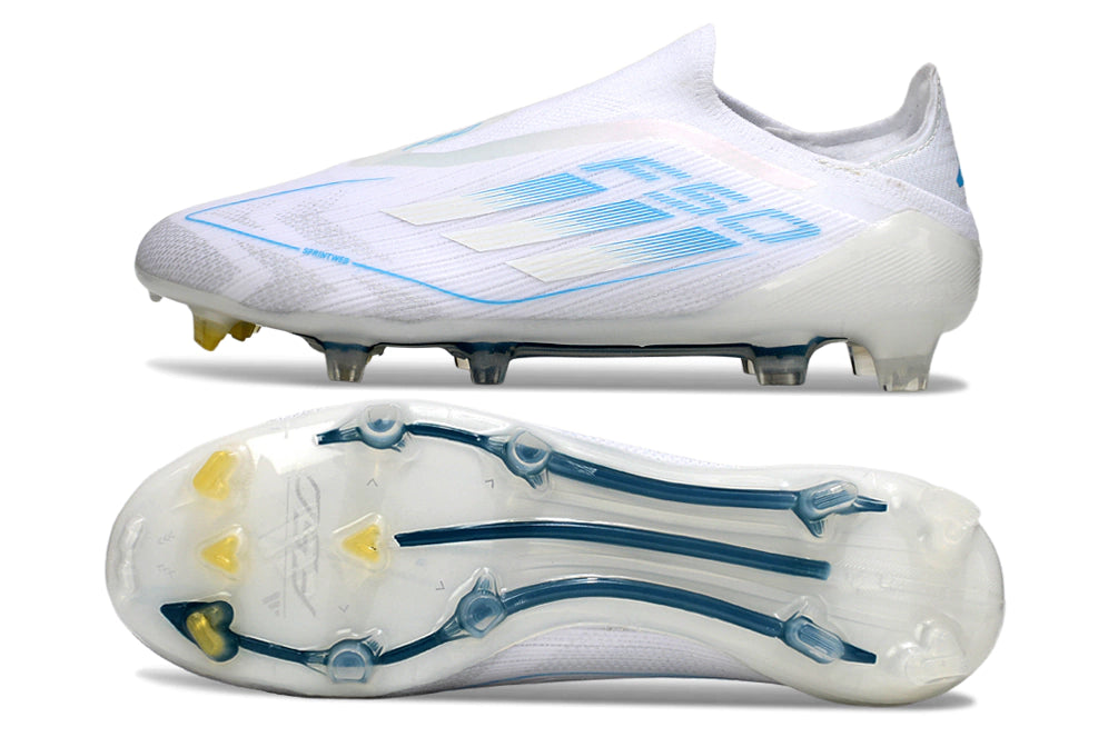 Chuteira Adidas F50 X Laceless Campo - Branco/Azul