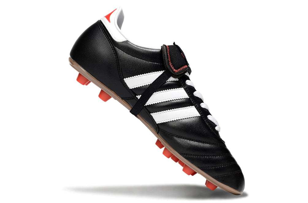 Chuteira Adidas Mundial Campo FG - Preto/Branco/Laranja/Bege