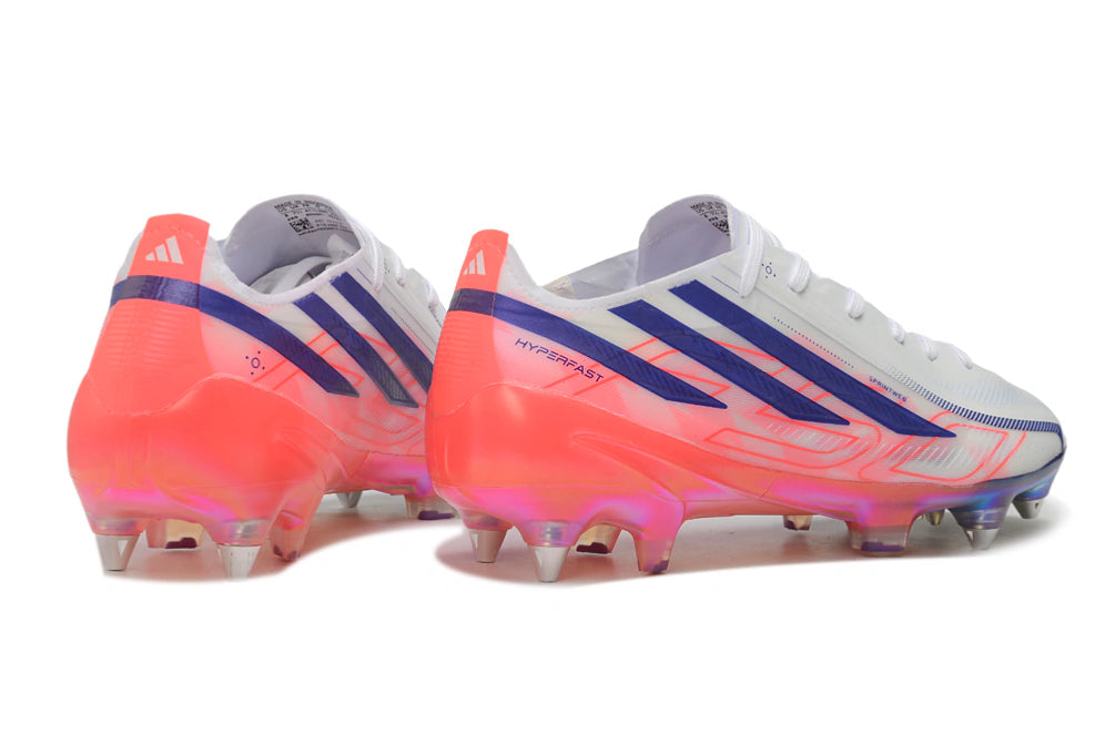 Chuteira Adidas F50 HyperFast SG - Branco/Rosa