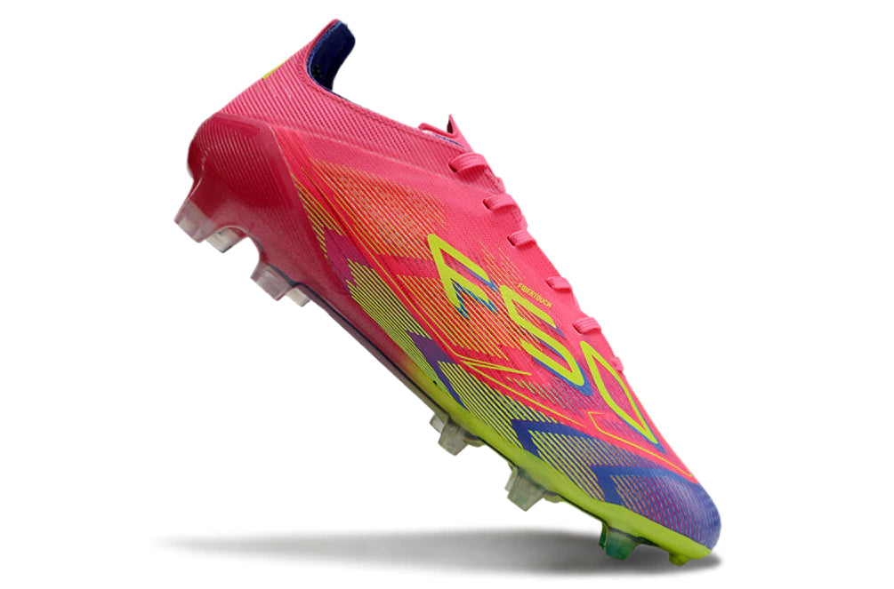 Chuteira Adidas F50 X Campo - Rosa/Verde/Azul