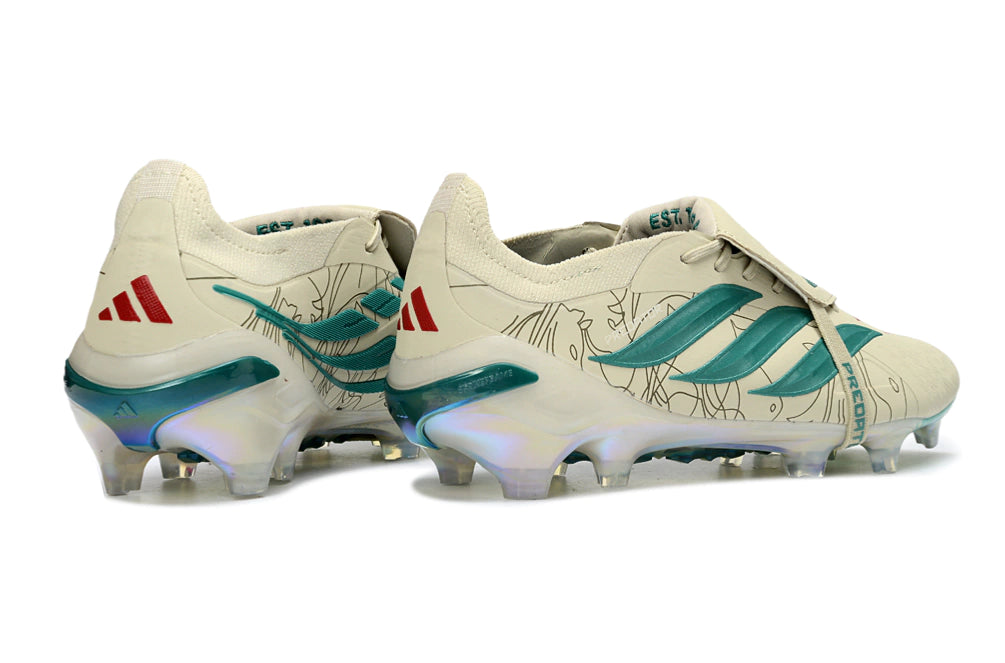Chuteira Adidas Predator Tongue 26 Elite FG - Bege